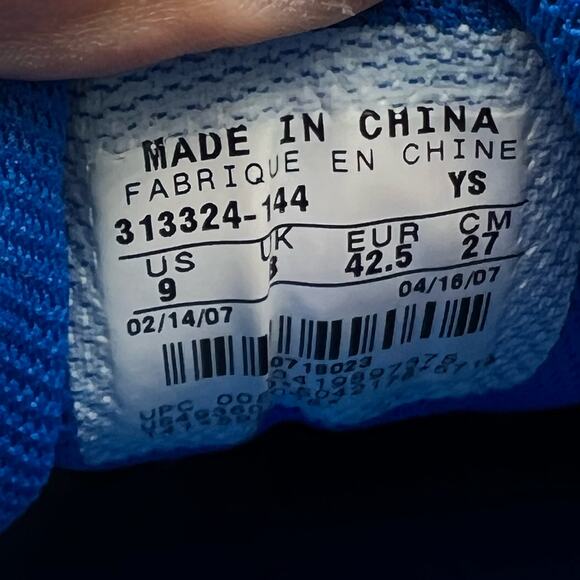 NIke Air Shoes Mens 9 Prestige Dunk Low White Blue 313325-144 - Picture 6 of 9